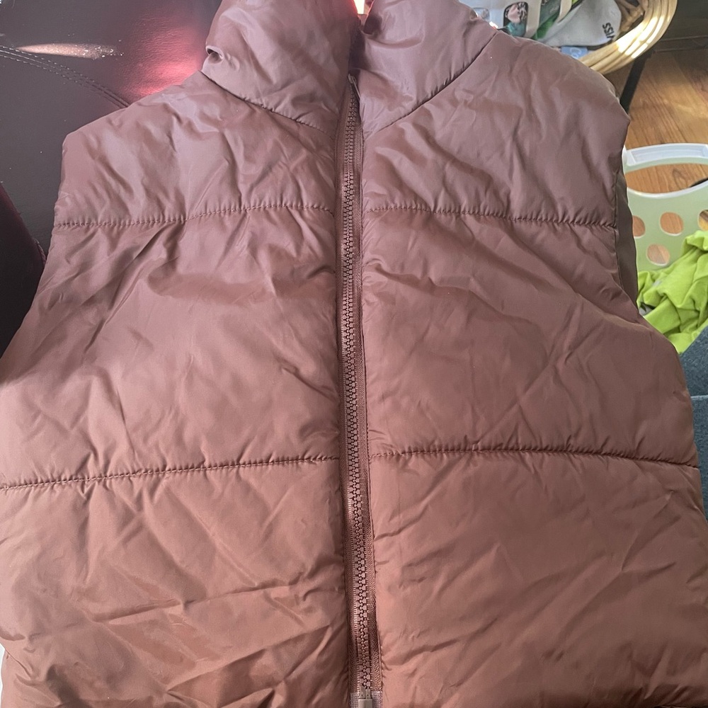 Shein Brown Puffer Vest